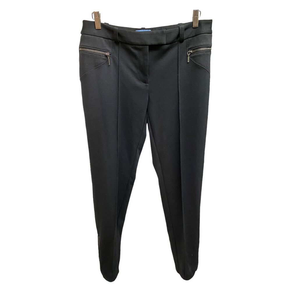 simply vera wang black knit dress pants side ankle zippers Size 12 nwt